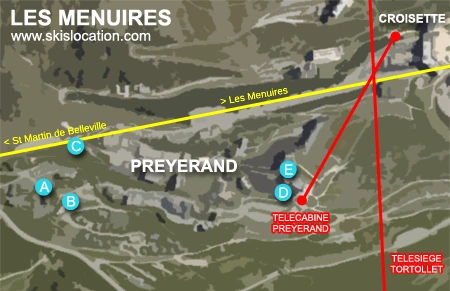 menuires preyerand magasins location ski