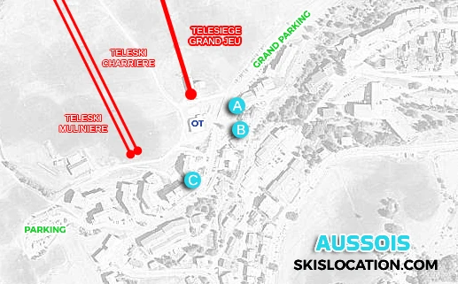 plan station aussois magasins location ski