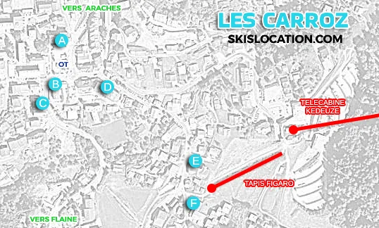 plan les carroz station ski magasins location skiset skimium netski