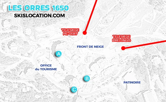 plan les orres 1650 magasins skiset skimium netski