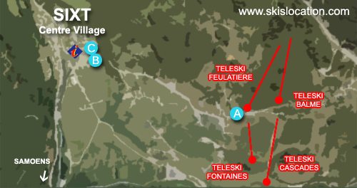 plan magasins ski Sixt Fer à Cheval