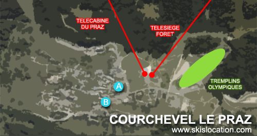 plan courchevel 1300 magasins location ski