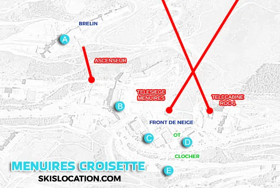plan menuires croisette magasins location ski