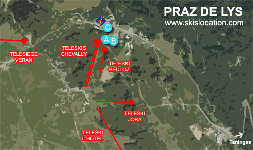 plan praz de lys - carte de la station de ski