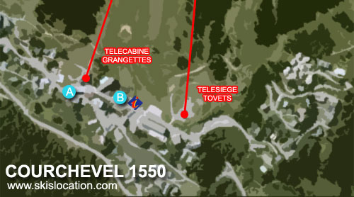 plan station courchevel 1550 magasin location skiset