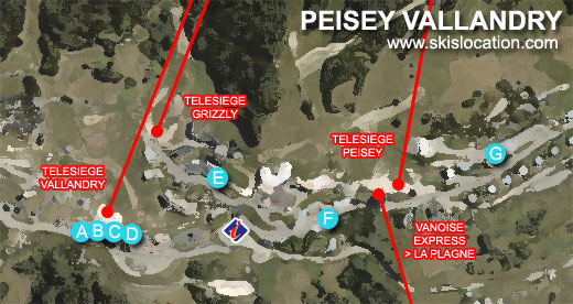 plan station peisey vallandry magasins location ski