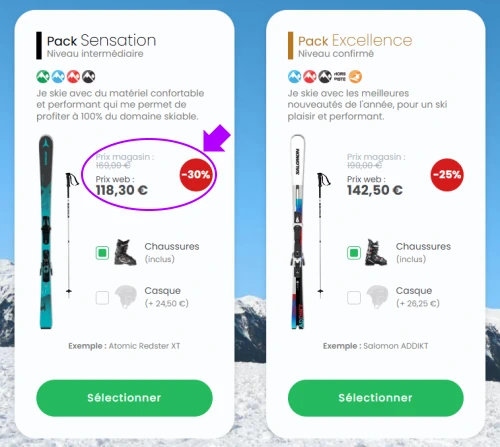 réduction prix magasin skiset sur le matériel de ski