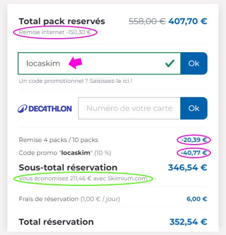réservation location skimium 2024 2025